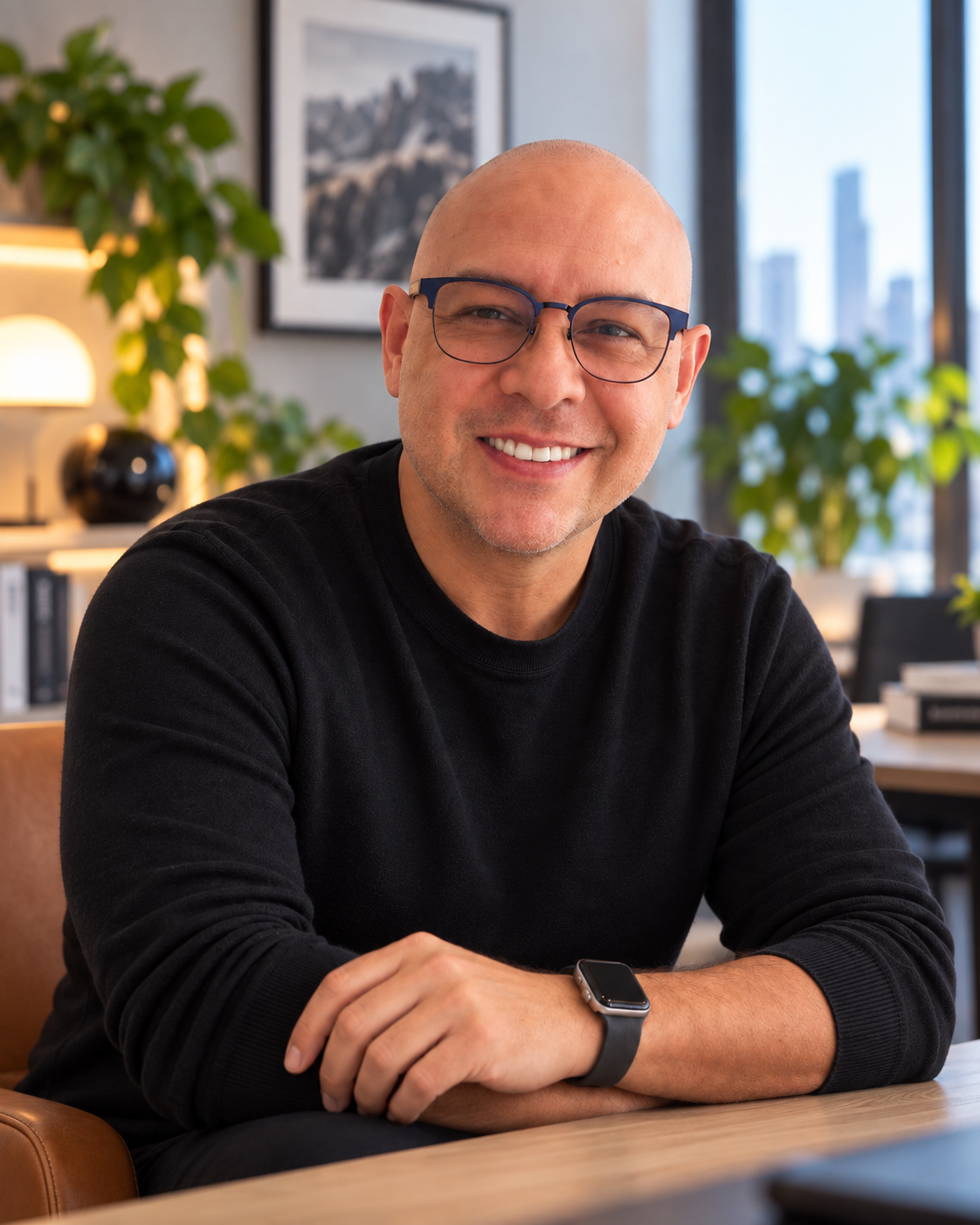 Portrait of Nelson Maldonado in a modern office setting